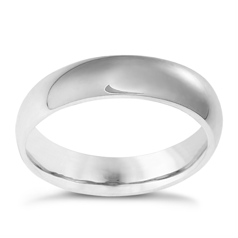 14ct White Gold Extra Heavyweight Court Ring 5mm