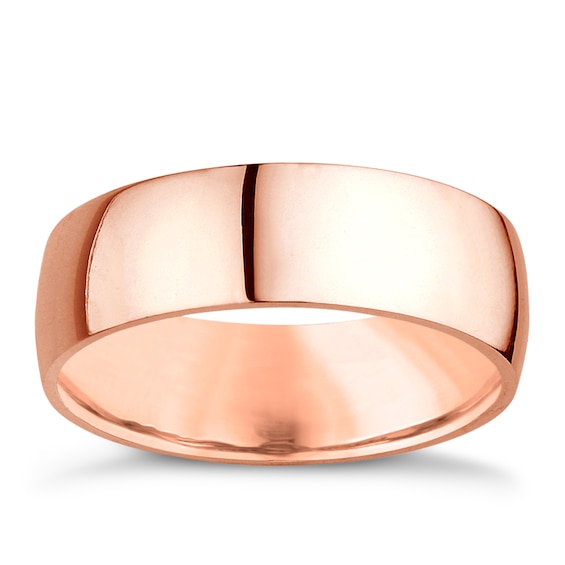 14ct Rose Gold Extra Heavyweight Court Ring 7mm