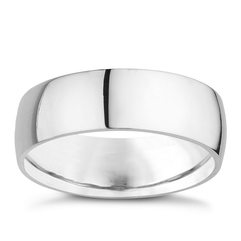 Main Image 1 of 14ct White Gold Extra Heavyweight Court Ring 8mm