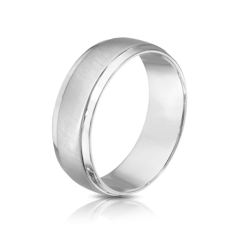 Platinum Matte & Polish Court Ring 7mm