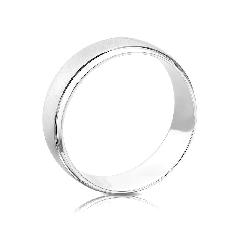 Platinum Matte & Polish Court Ring 7mm