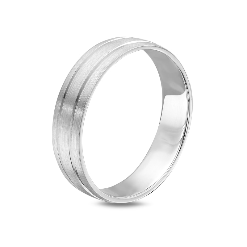 Platinum Double Groove Court Ring 5mm