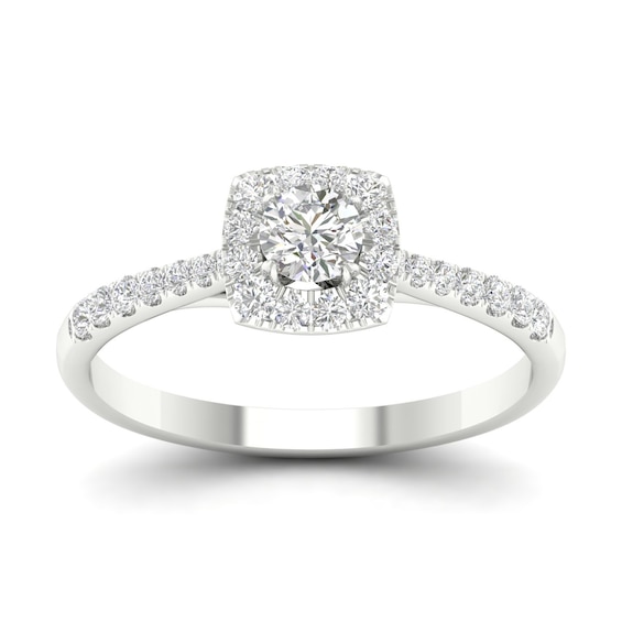 Engagement Ring 18ct White Gold and Platinum 0.75ct Diamond 
