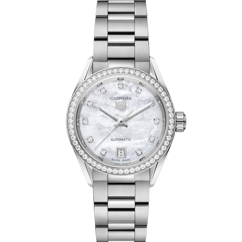 TAG Heuer Carrera Ladies' Diamond & Stainless Steel Watch | Ernest Jones