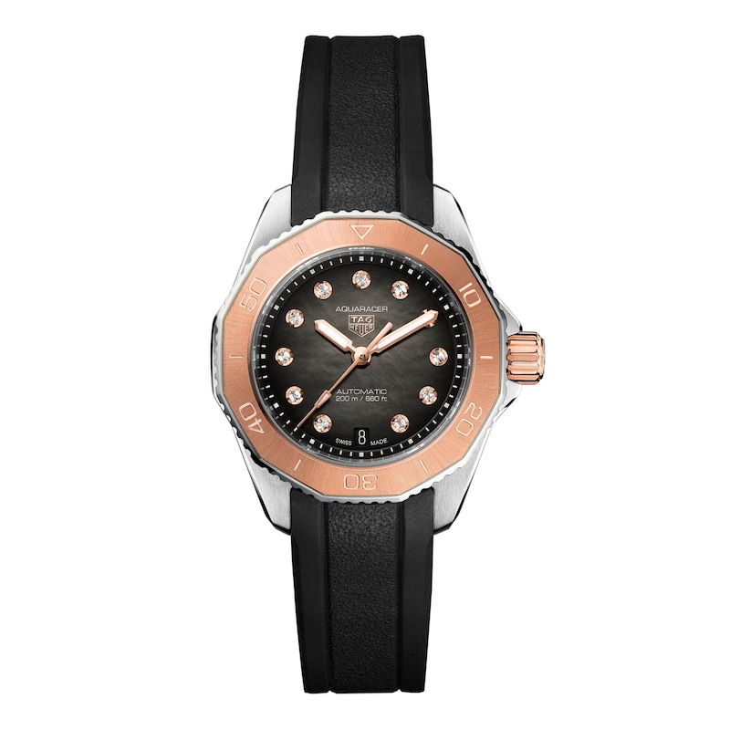 TAG Heuer Aquaracer Diamond Ladies' Black Strap Watch