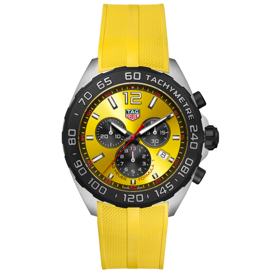TAG Heuer Formula 1 Chrono Men's Yellow Strap Watch