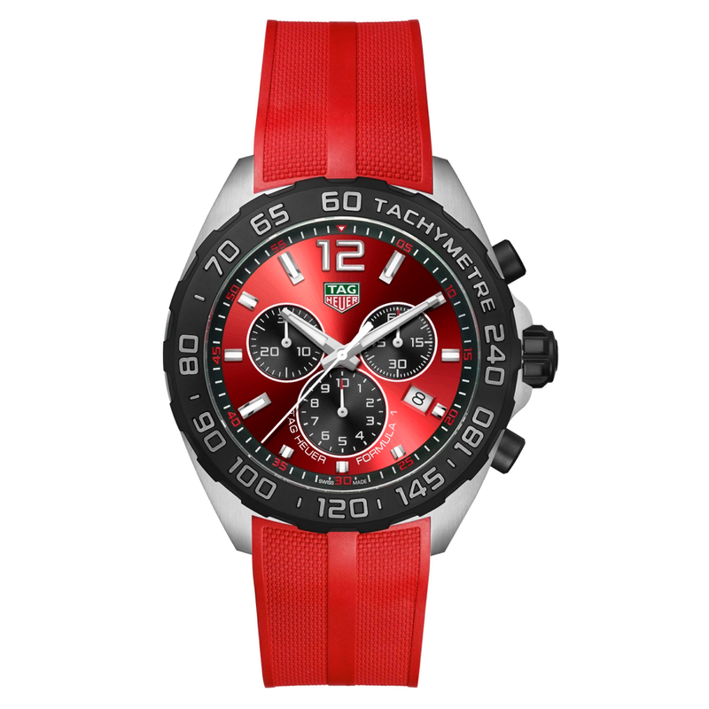 TAG Heuer Formula 1 Men's Red Rubber Strap Watch