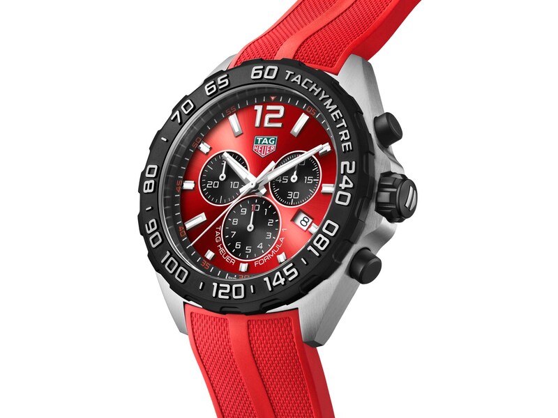 TAG Heuer Formula 1 Men's Red Rubber Strap Watch