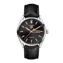 TAG Heuer Carrera Men's Black Leather Watch