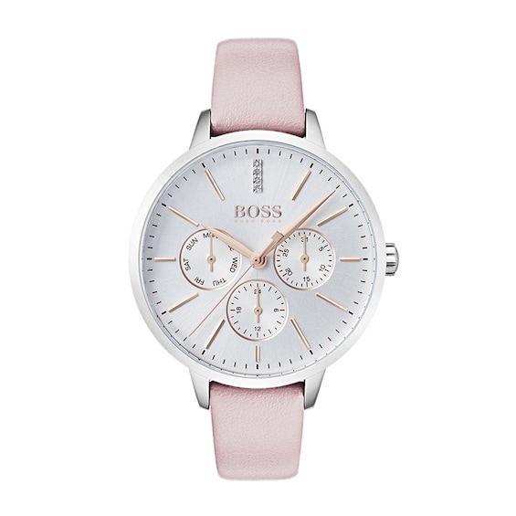 BOSS Symphony Ladies’ Pink Leather Strap Watch
