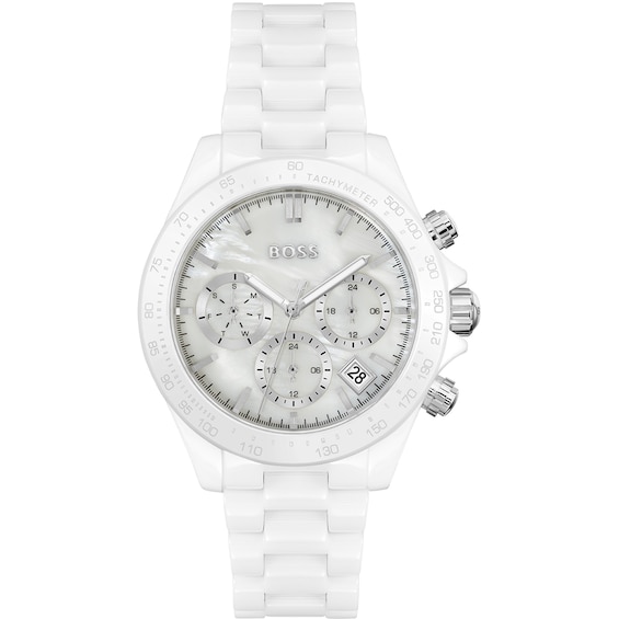 BOSS Novia Ladies’ White Ceramic Bracelet Watch