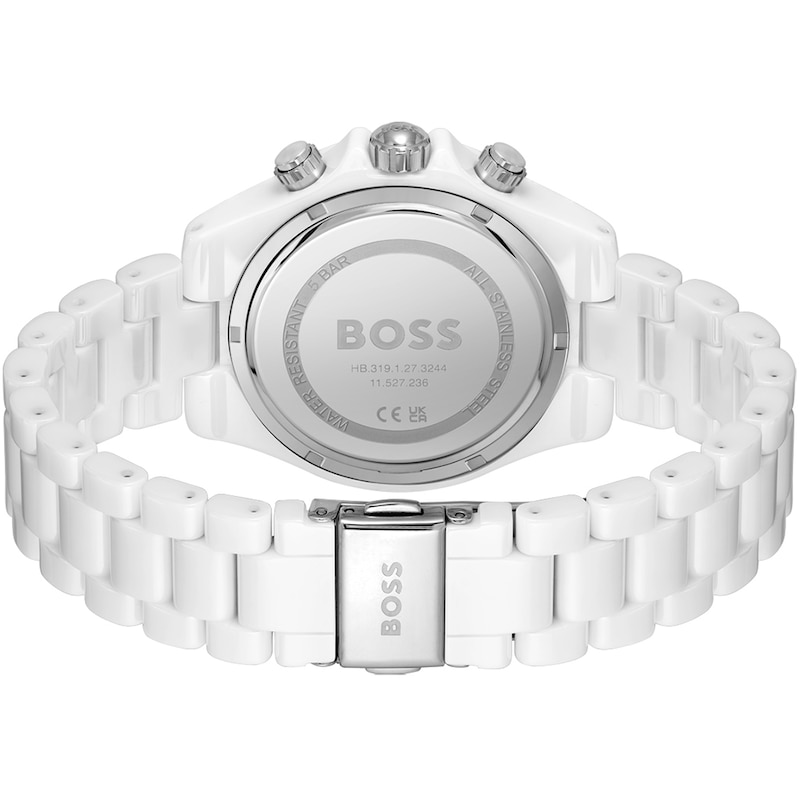 BOSS Novia Ladies' White Ceramic Bracelet Watch