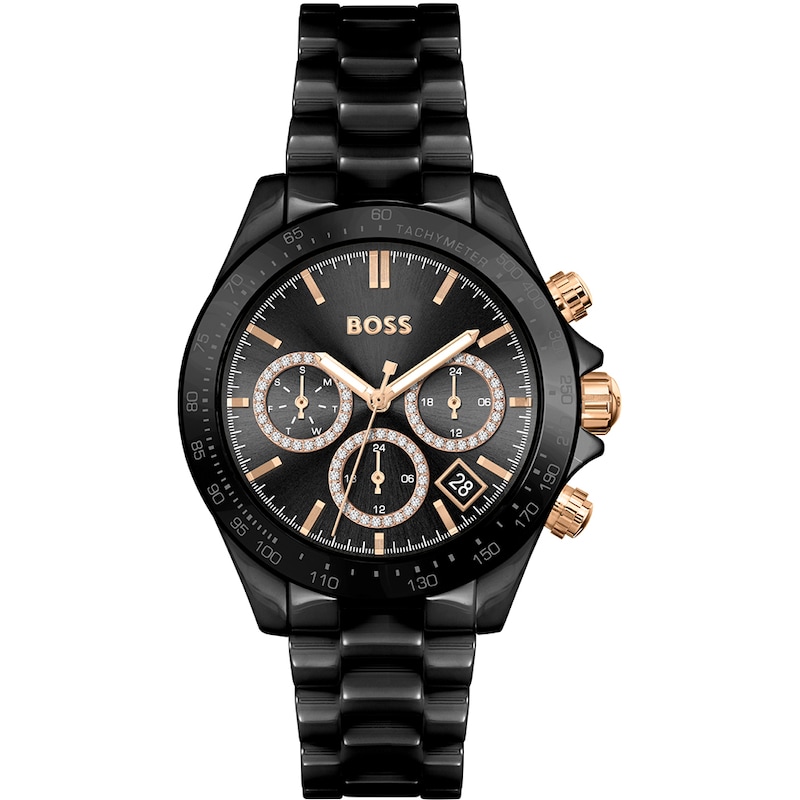 BOSS Novia Ladies' Black Ceramic Bracelet Watch