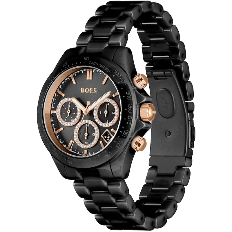 BOSS Novia Ladies' Black Ceramic Bracelet Watch