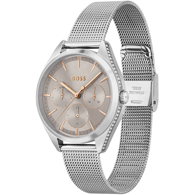 BOSS Saya Ladies' Stainless Steel Mesh Bracelet Watch