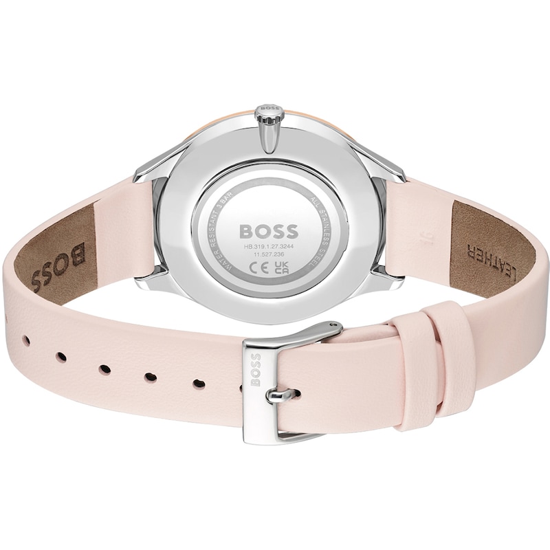 BOSS Pura Ladies' Pink Leather Strap Watch