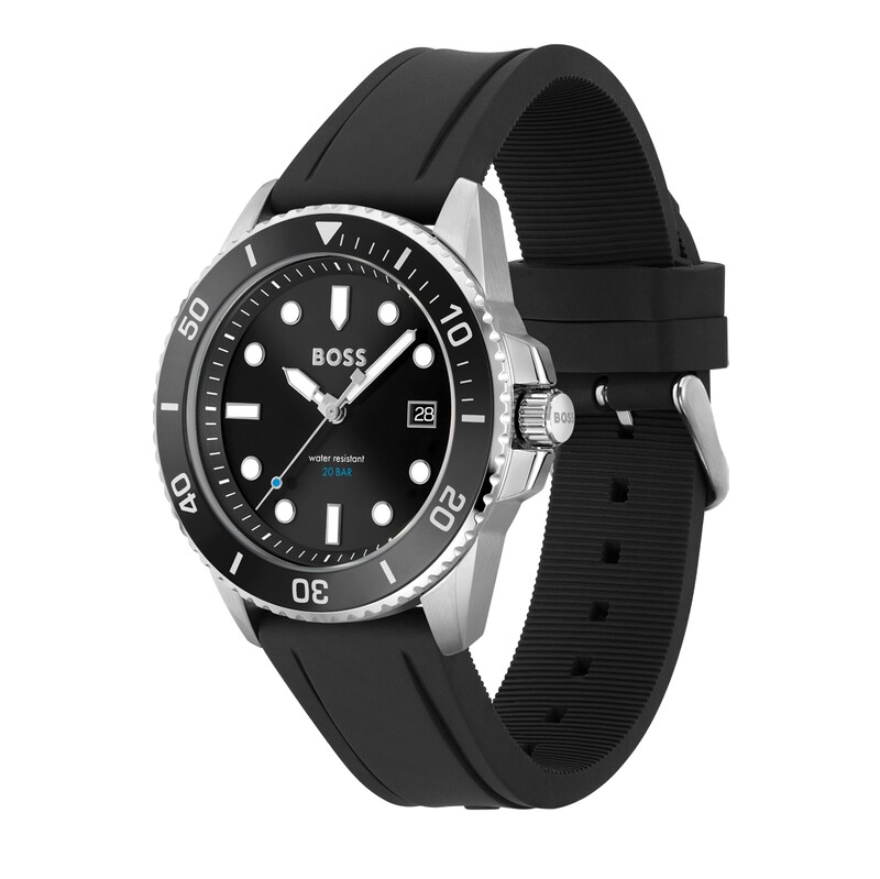 BOSS Ace Men's Black Silicone Strap Watch