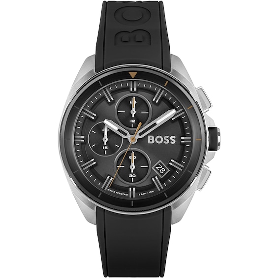 BOSS Volane Men’s Black Silicone Strap Watch