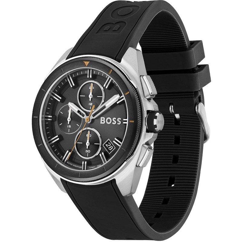 BOSS Volane Men's Black Silicone Strap Watch