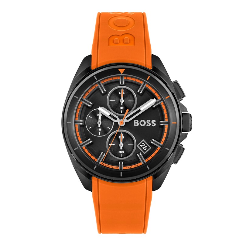 BOSS Volane Men's Orange Silicone Strap Watch