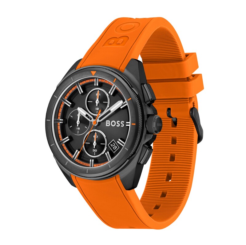 BOSS Volane Men's Orange Silicone Strap Watch