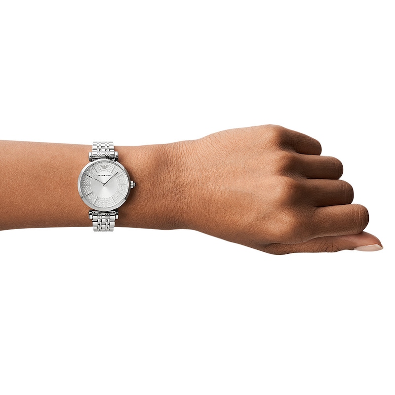 Emporio Armani Ladies' Crystal Dial Stainless Steel Bracelet Watch