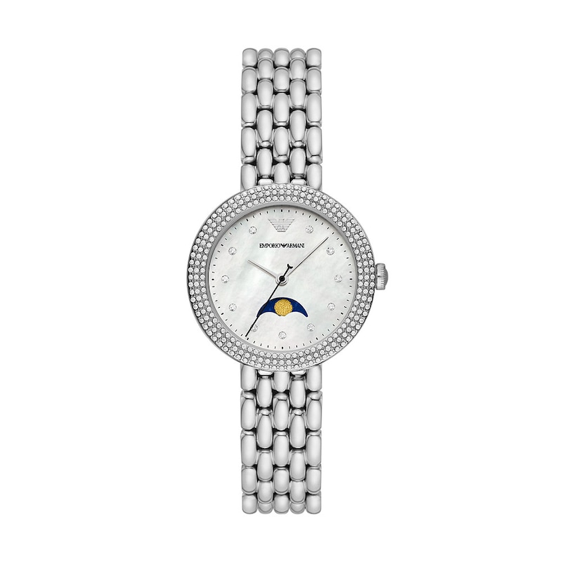 Emporio Armani Ladies' Moonphase Stainless Steel Bracelet Watch