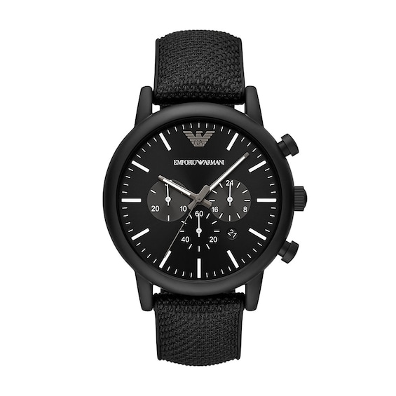 Emporio Armani Men’s Black Silicone Strap Watch