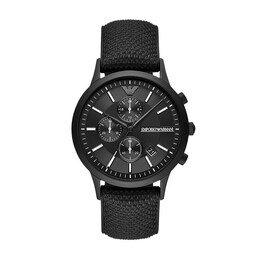 Emporio Armani Men's Black Silicone Strap Watch