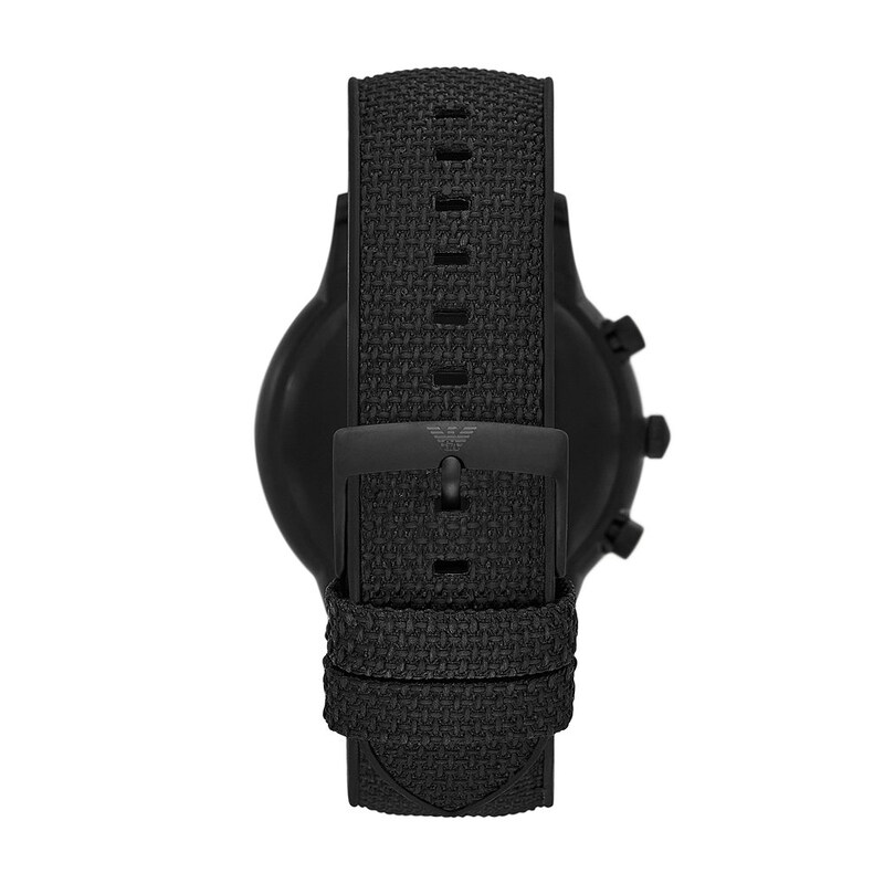 Emporio Armani Men's Black Silicone Strap Watch