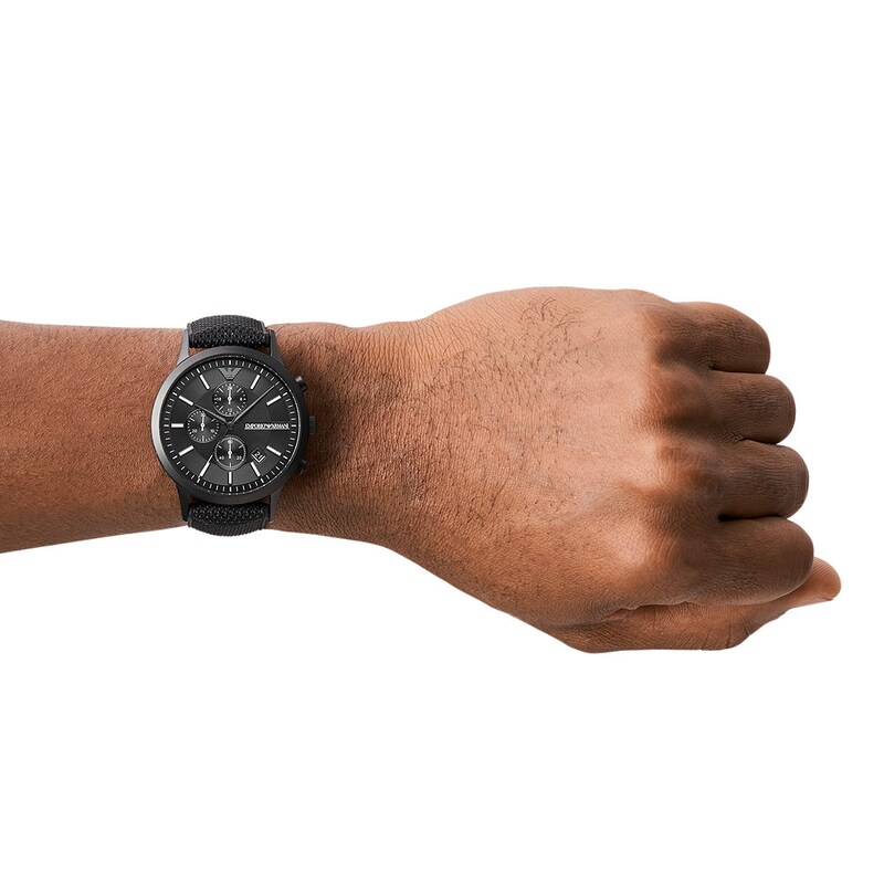 Emporio Armani Men's Black Silicone Strap Watch