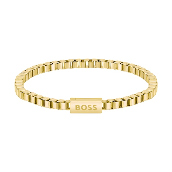 Yellow Gold Tone For Him Men’s Chain Link Bracelet