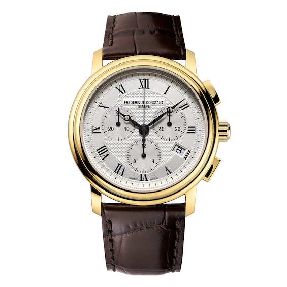 Men's Frederique Constant Classics Gold Plated Strap Watch