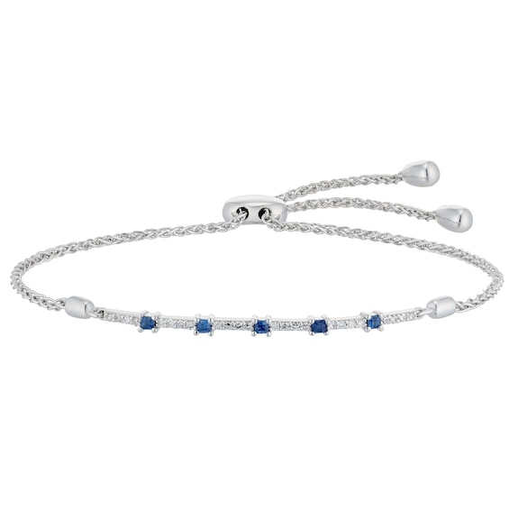 Vera Wang Silver, Sapphire & 0.14ct Diamond Bracelet