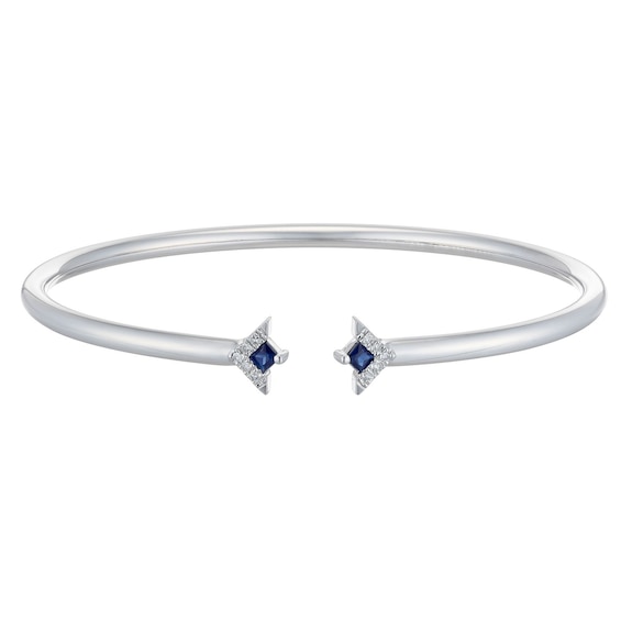 Vera Wang Sterling Silver, Sapphire & Diamond Bangle