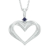 Thumbnail Image 0 of Vera Wang Silver Sapphire Diamond Heart Pendant