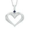 Thumbnail Image 1 of Vera Wang Silver Sapphire Diamond Heart Pendant