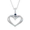 Thumbnail Image 0 of Vera Wang 18ct White Gold Diamond And Sapphire Heart Pendant