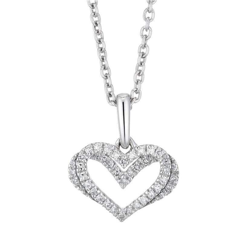 Vera Wang Sterling Silver & Diamond Kindred Heart Pendant