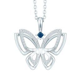 Vera Wang Diamond and Sapphire Butterfly Pendant