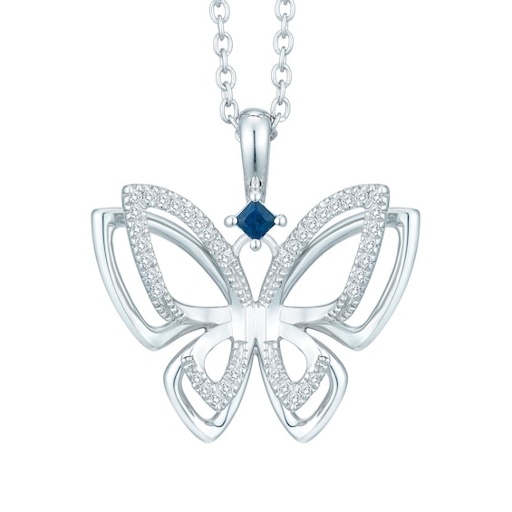Vera Wang Diamond and Sapphire Butterfly Pendant