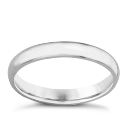18ct White Gold 3mm Extra Heavyweight Court Ring