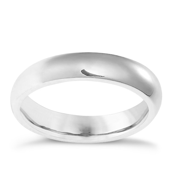 9ct White Gold 4mm Super Heavyweight Court Ring