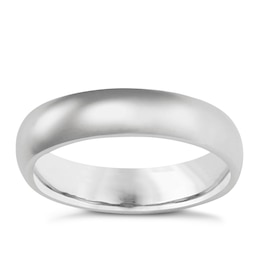 9ct White Gold 5mm Super Heavyweight Court Ring