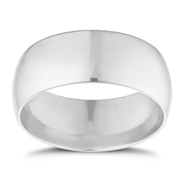 9ct White Gold 8mm Extra Heavyweight Court Ring