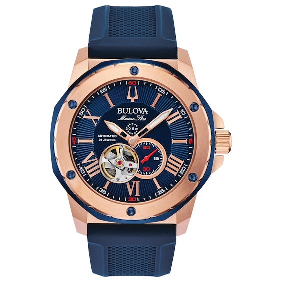 Bulova Marine Star Men’s Blue Silicone Strap Watch