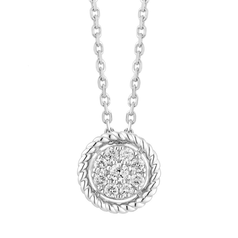 Neil Lane Sterling Silver 0.18ct Diamond Cluster Pendant