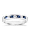 Thumbnail Image 1 of 9ct White Gold Sapphire & Diamond Ring