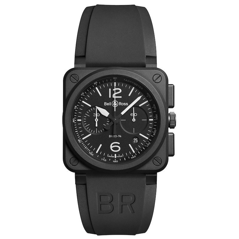 Bell & Ross BR-03 Men's Ion Plated Chronograph Strap Watch