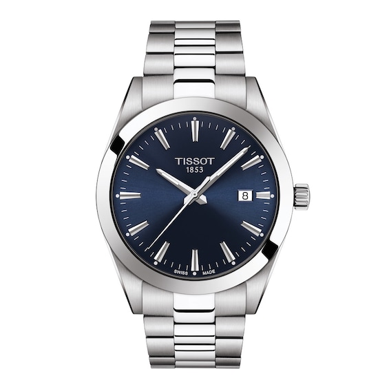 Men's Tissot Gentleman Blue Dial & Stainless Steel Bracelet Watch